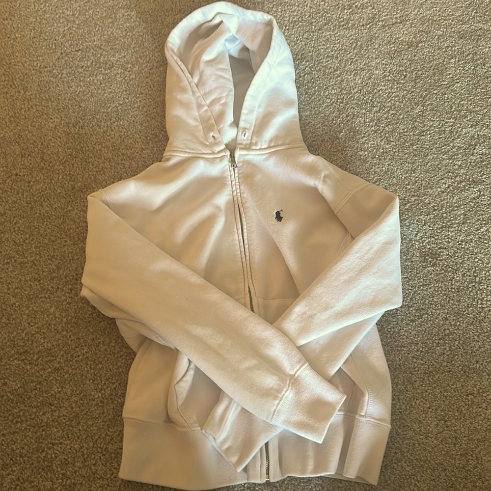 Polo White Zip Hoodie